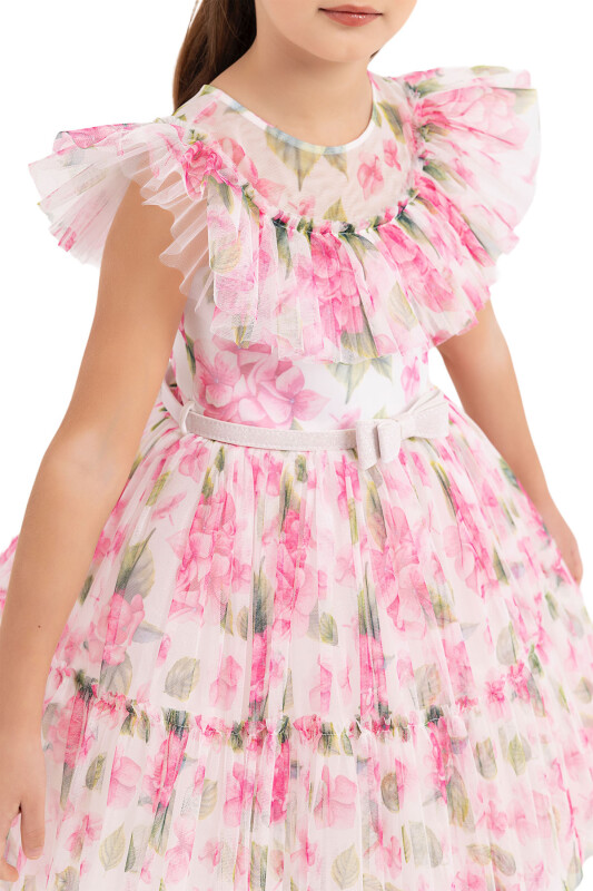 Pink Ruffled dress for girls 4-8 AGE 33297PR - 4