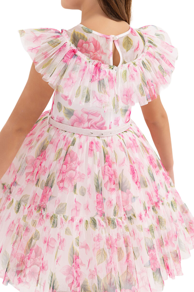 Pink Ruffled dress for girls 4-8 AGE 33297PR - 6