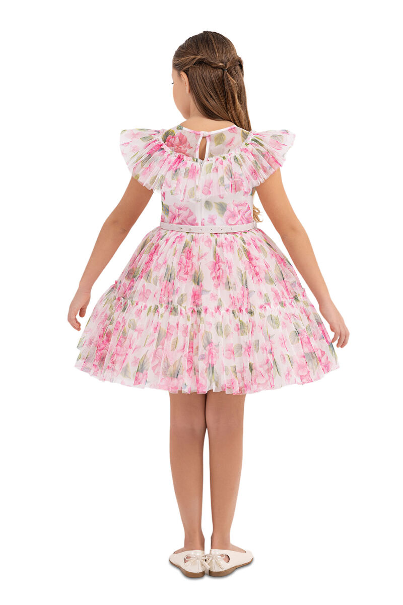 Pink Ruffled dress for girls 4-8 AGE 33297PR - 7