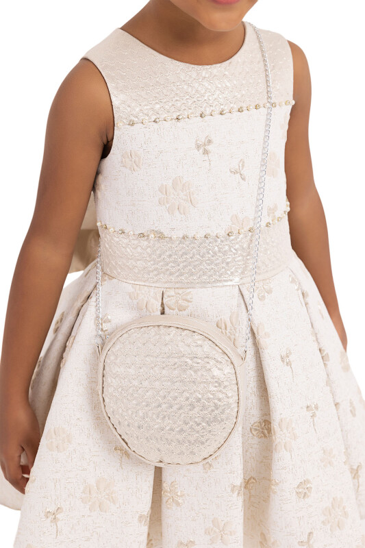Gold Sleeveless Cutting Dress for Girls 2-6 AGE 33307PR - 4