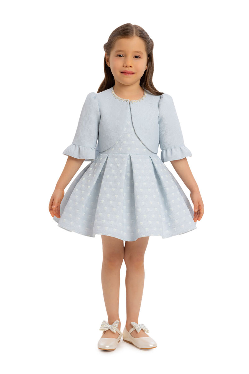 Blue Heart Jacquard Girl Child Bolero Dress 6-24 MONTH 34180PR - 2
