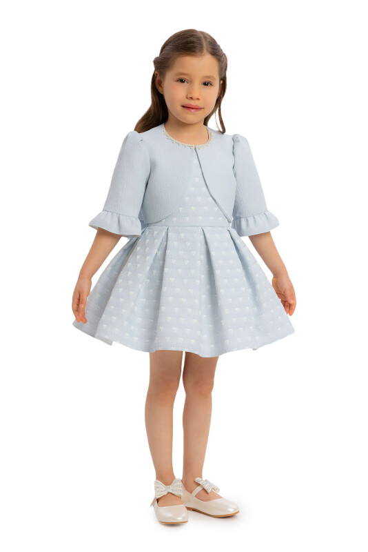 Blue Heart Jacquard Girl Child Bolero Dress 6-24 MONTH 34180PR - 3