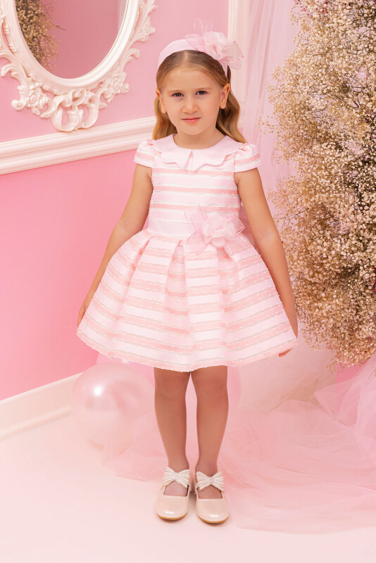 Pink Girls Striped Dress 6-24 MONTH 34289PR 