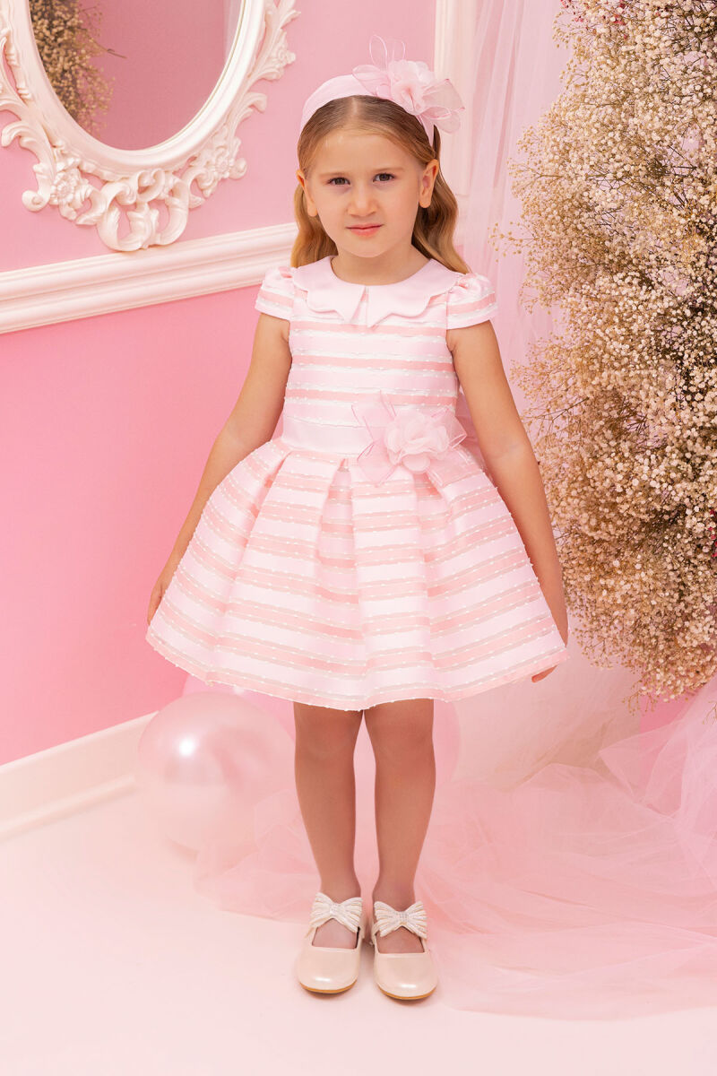 Pink Girls Striped Dress 6-24 MONTH 34289PR - 1