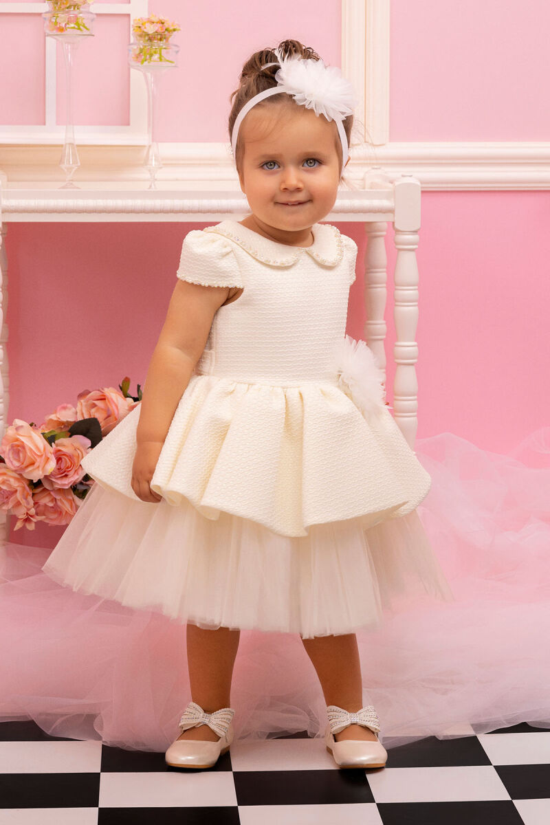 Ecru Girls Layered Skirt Dress 6-24 MONTH 34295PR - 1