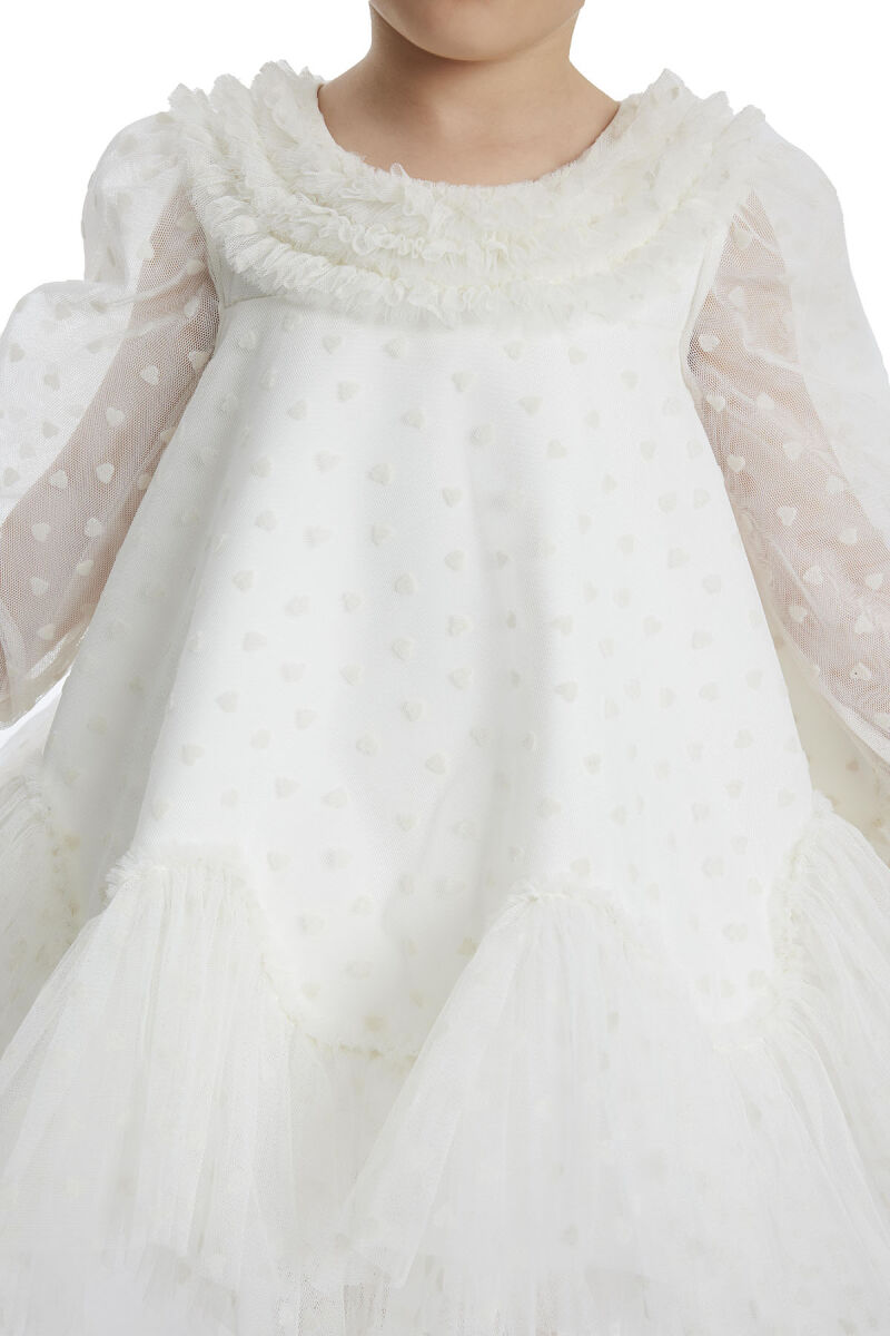 Ecru Ruffled Girls Dress 6-24 MONTH 34162PR - 5