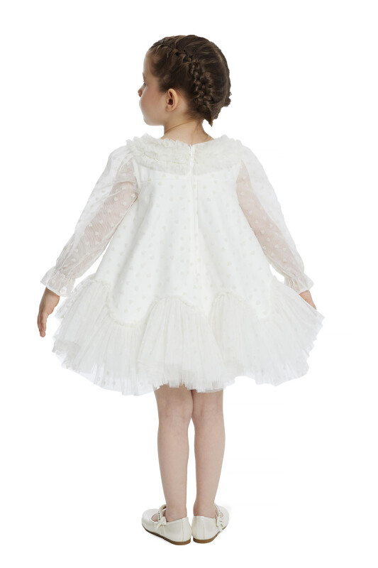 Ecru Ruffled Girls Dress 6-24 MONTH 34162PR - 6
