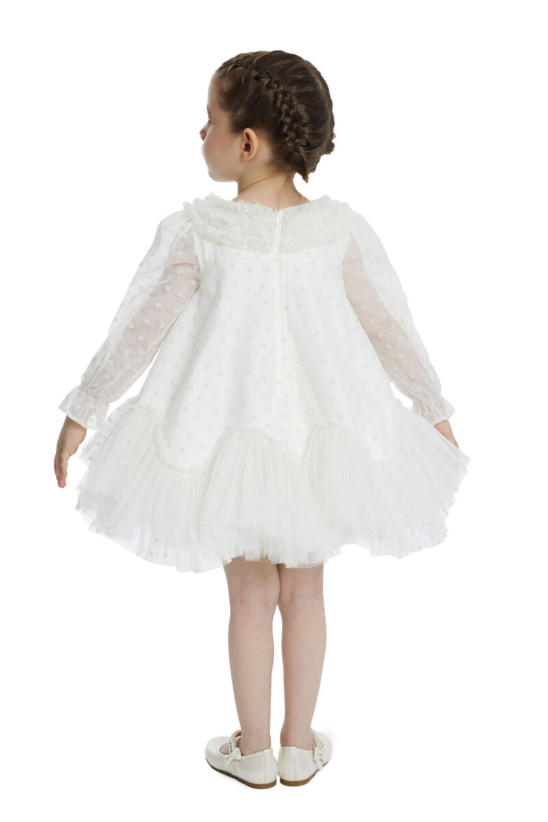 Ecru Ruffled Girls Dress 6-24 MONTH 34162PR - 6