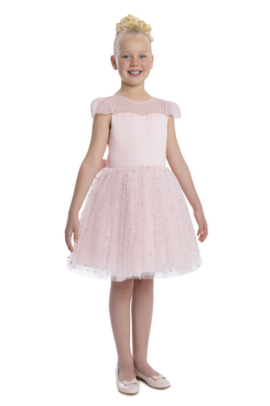 Powder Heart Neckline Girl's Dress 8-12 AGE 34056PR - 2