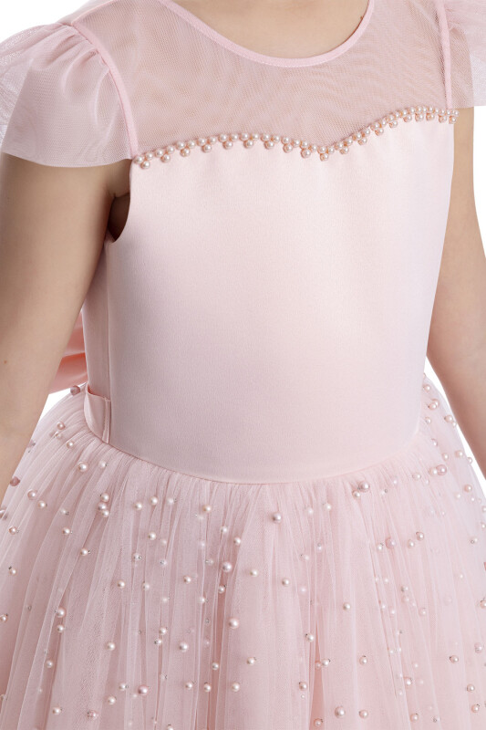 Powder Heart Neckline Girl's Dress 8-12 AGE 34056PR - 5