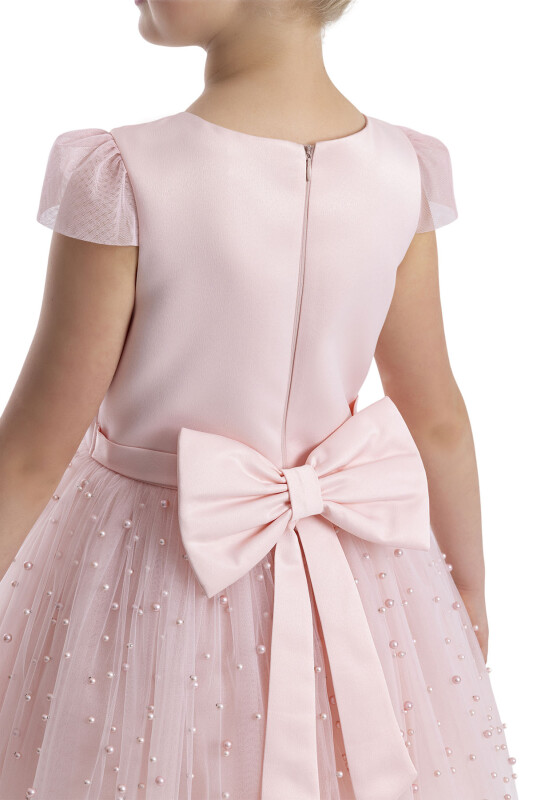 Powder Heart Neckline Girl's Dress 8-12 AGE 34056PR - 7