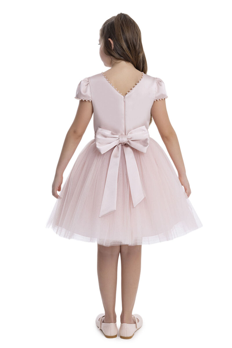 Powder Pearl-Embroidered Girls Dress 8-12 AGE 34079PR - 6