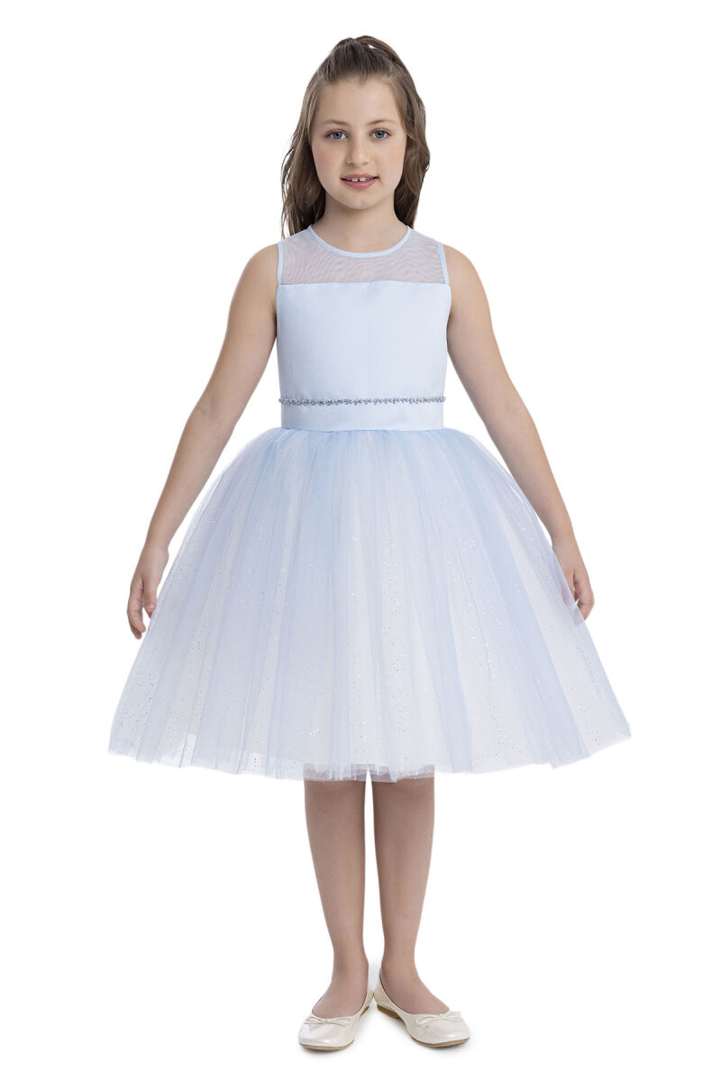 Blue Sleeveless Cut Girl's Dress 8-12 AGE 34057PR - 1