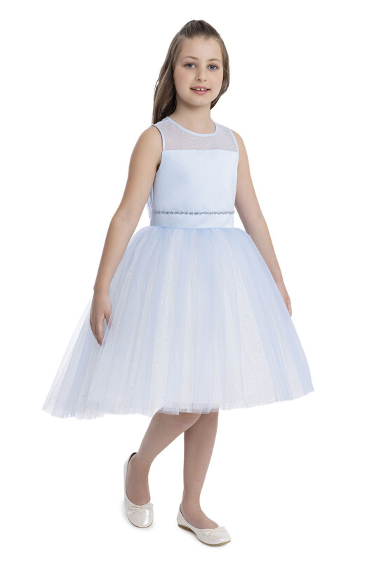 Blue Sleeveless Cut Girl's Dress 8-12 AGE 34057PR - 2