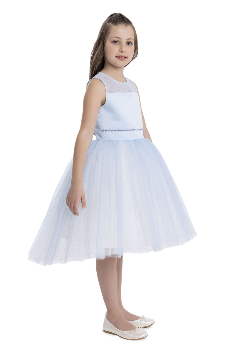 Blue Sleeveless Cut Girl's Dress 8-12 AGE 34057PR - 3