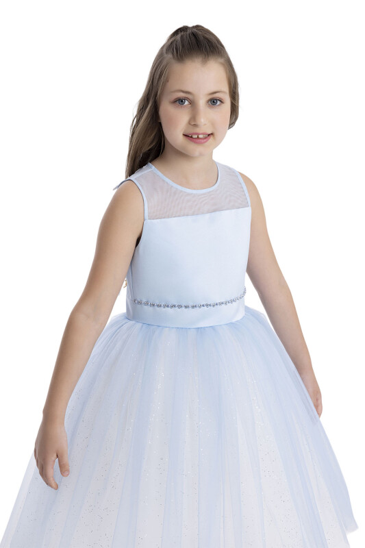 Blue Sleeveless Cut Girl's Dress 8-12 AGE 34057PR - 4