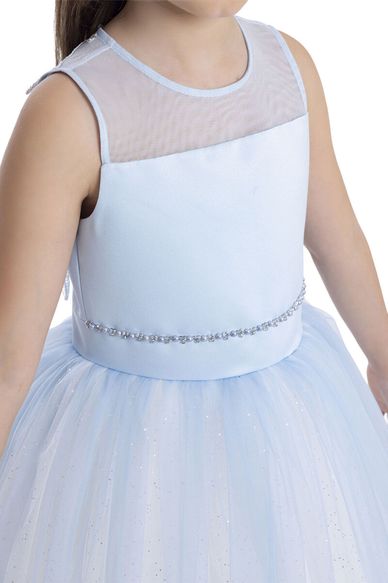 Blue Sleeveless Cut Girl's Dress 8-12 AGE 34057PR - 5