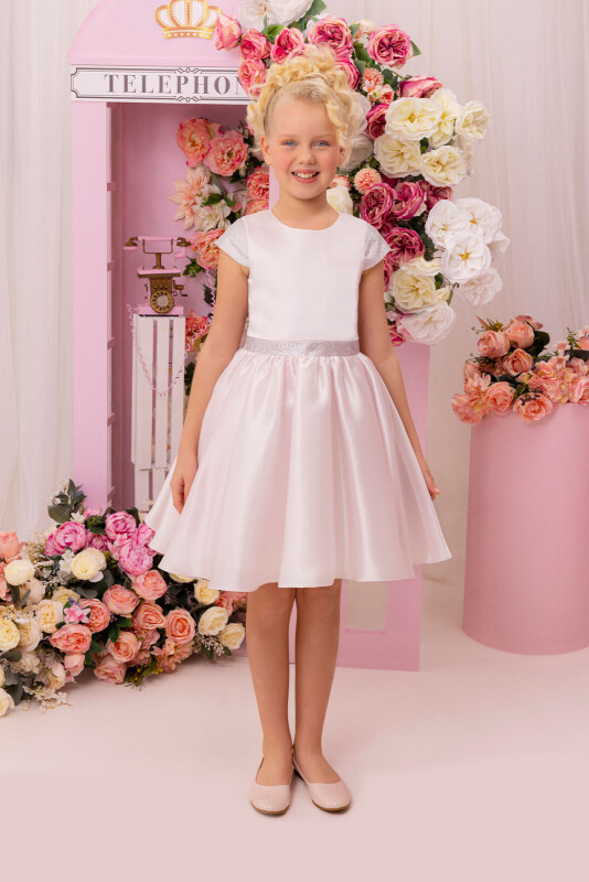 LightPink Girls Moon Sleeved Organza Dress 8-12 AGE 34127PR 
