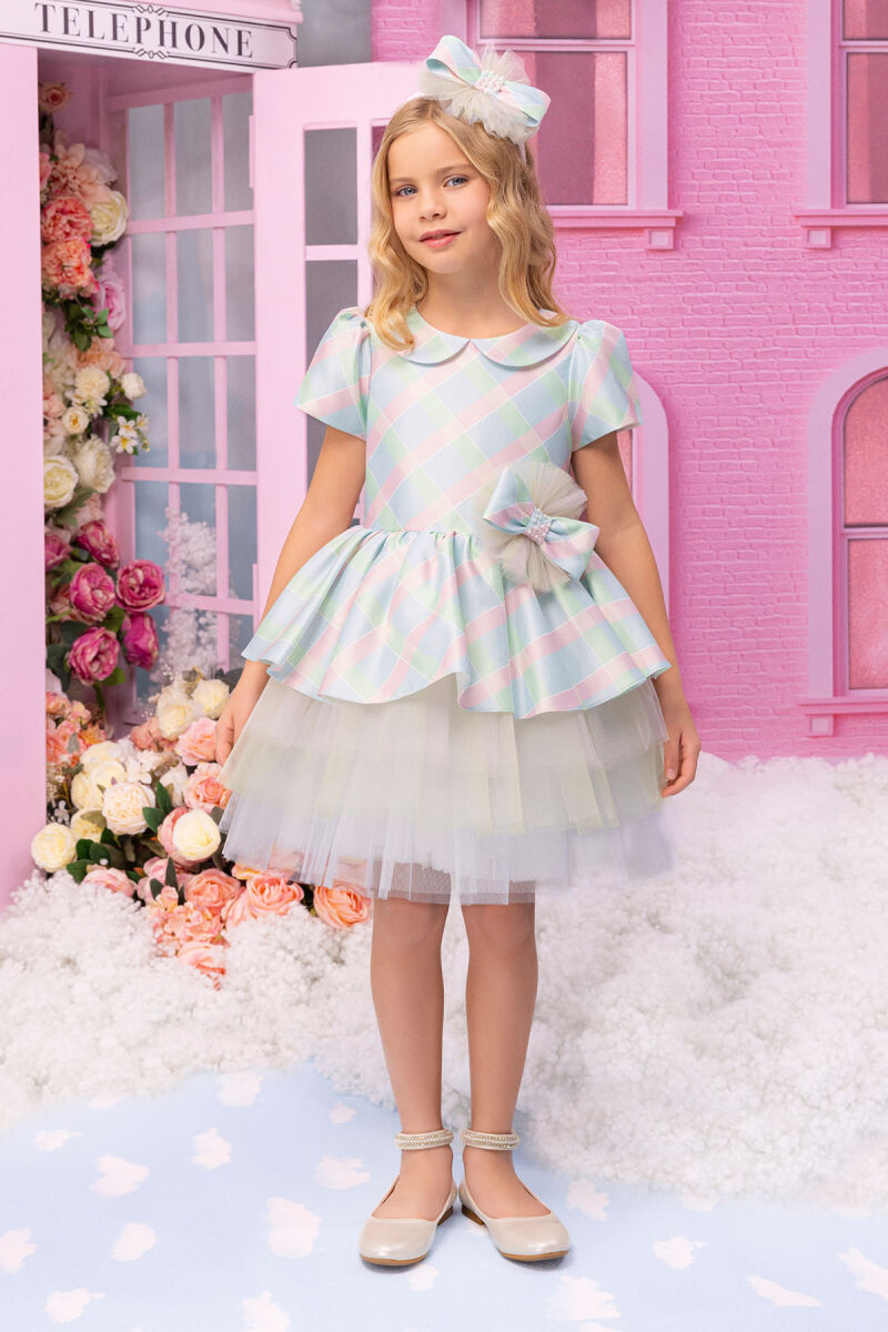 Colorful Girls Tiered Skirted Dress 3-7 AGE 34349PR - 1