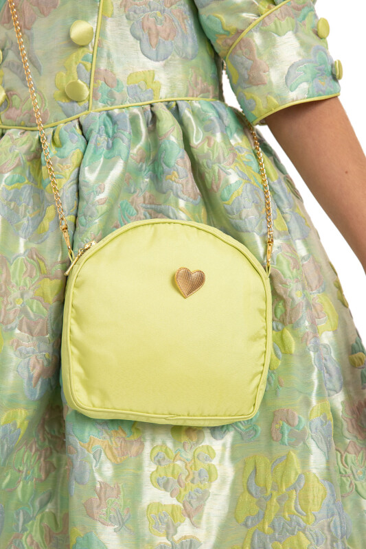 Green Jacquard Dress with Bag 8-14 AGE 35429PR - 5