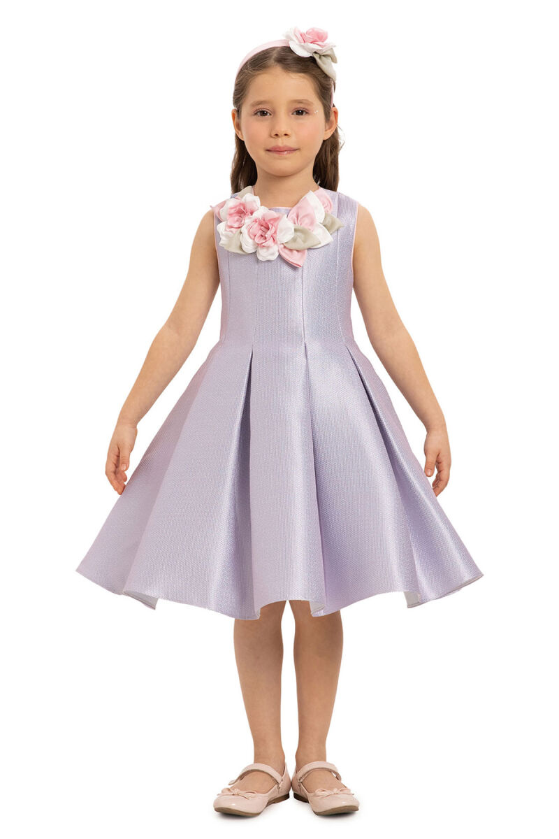 Lilac Girls Dress with Hair Accessory 3-7 AGE 35425PR - 1