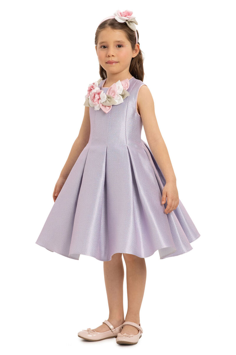 Lilac Girls Dress with Hair Accessory 3-7 AGE 35425PR - 2