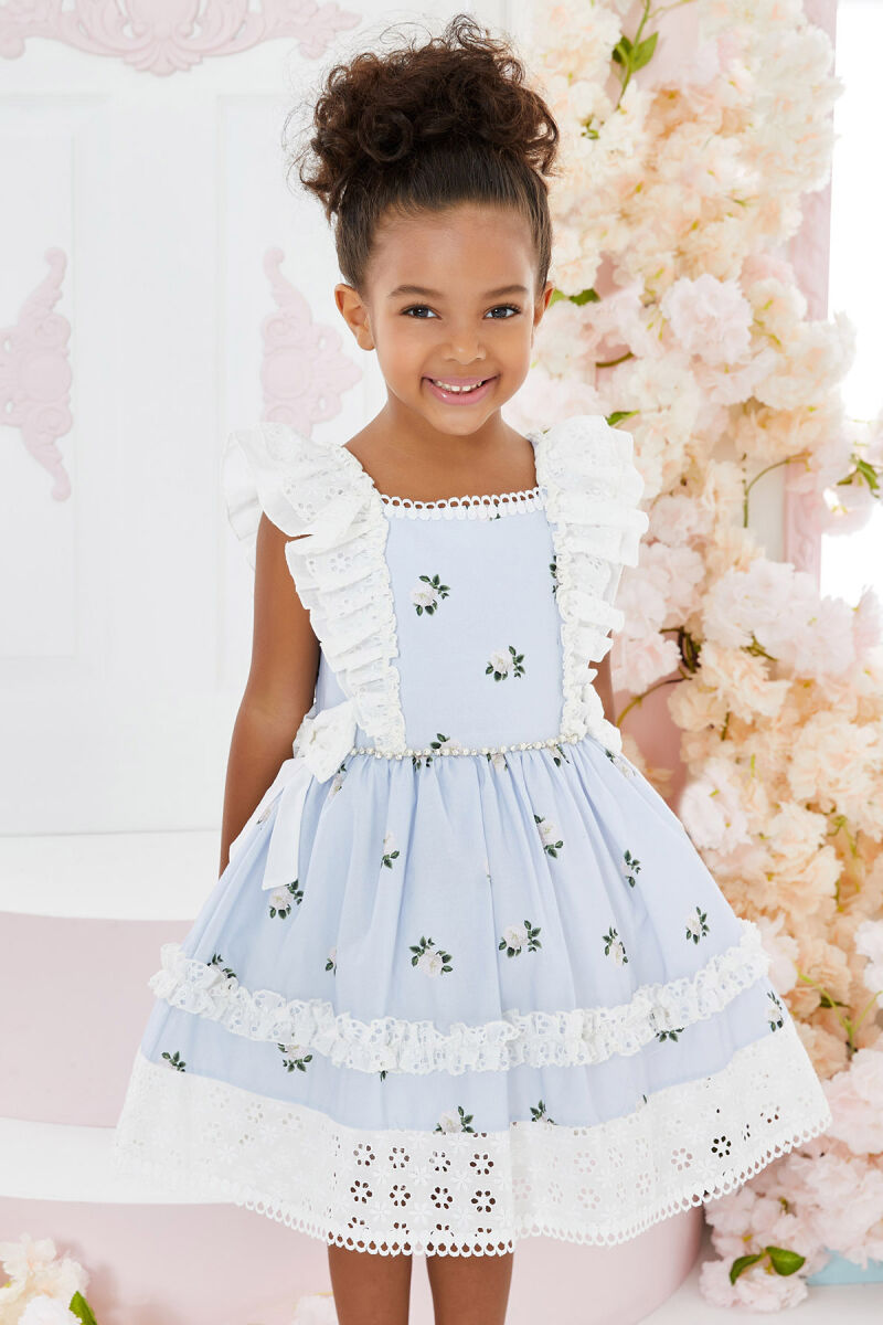 Blue Girl Frilly Dress 1-5 AGE 32221PR - 1