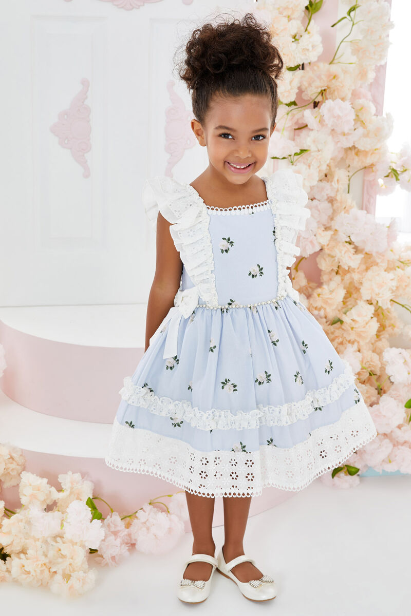 Blue Girl Frilly Dress 1-5 AGE 32221PR - 2