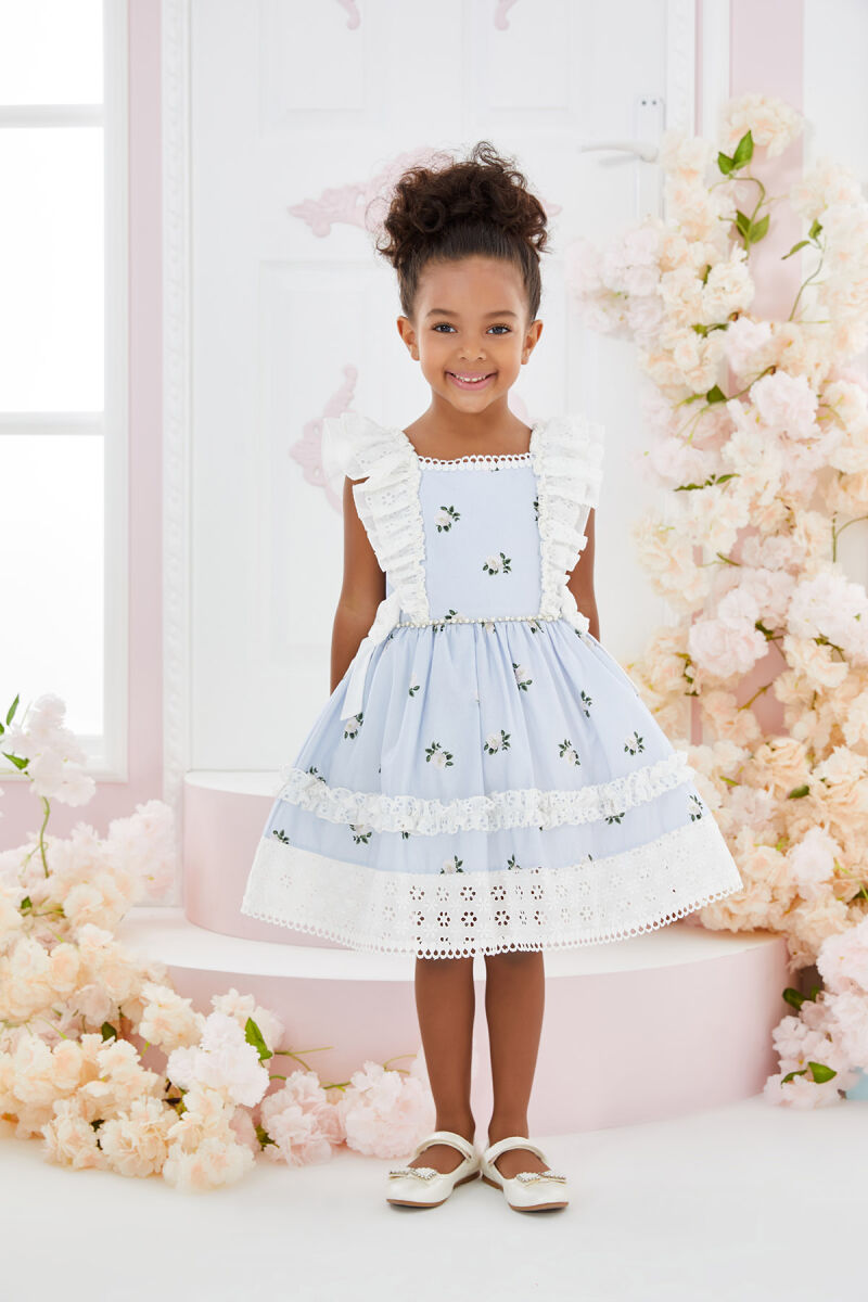 Blue Girl Frilly Dress 1-5 AGE 32221PR - 3