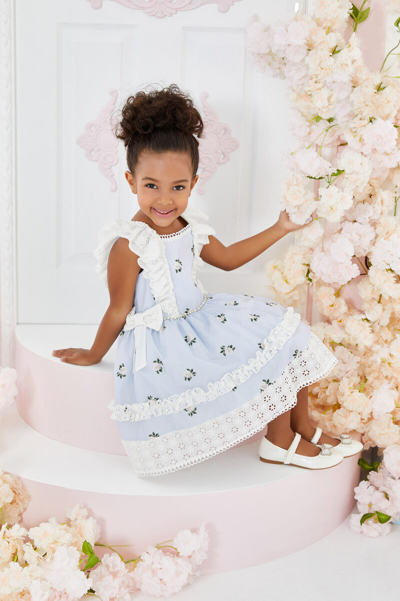 Blue Girl Frilly Dress 1-5 AGE 32221PR - 4