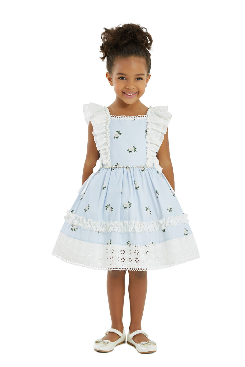 Blue Girl Frilly Dress 1-5 AGE 32221PR - 6