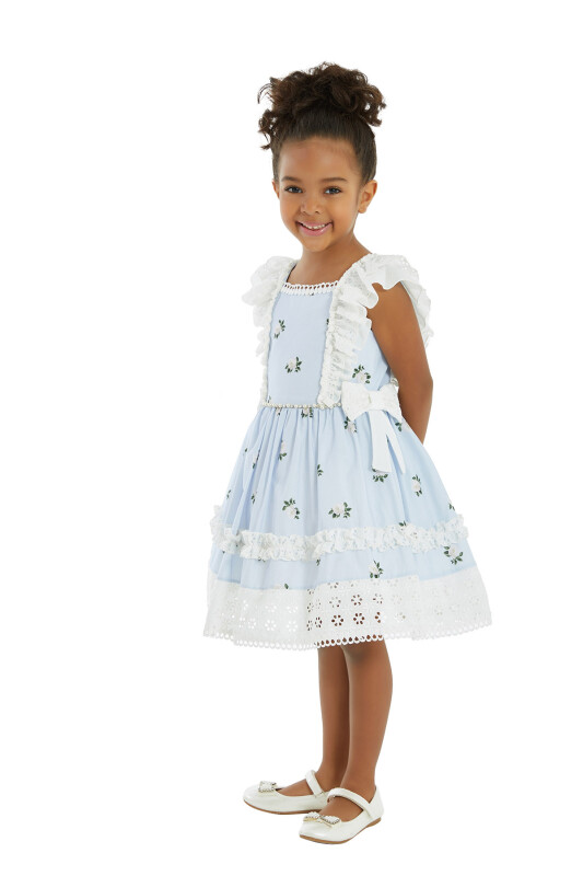 Blue Girl Frilly Dress 1-5 AGE 32221PR - 7