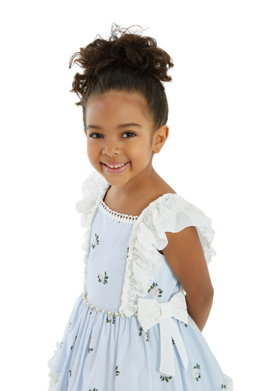 Blue Girl Frilly Dress 1-5 AGE 32221PR - 8