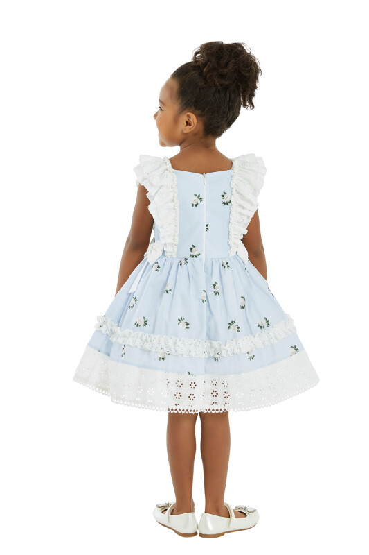 Blue Girl Frilly Dress 1-5 AGE 32221PR - 9