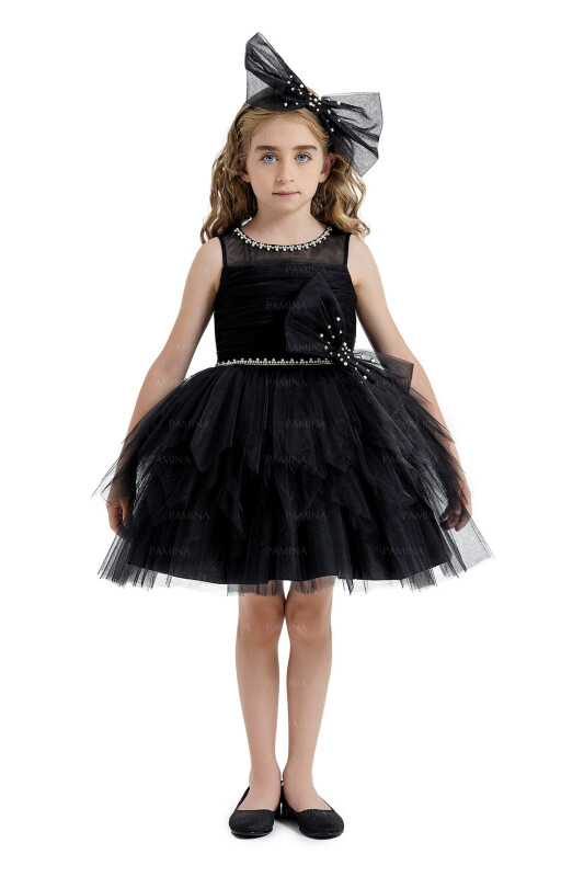 Black Dress with Ballet Skirt 4-8 AGE 33008PR - 1