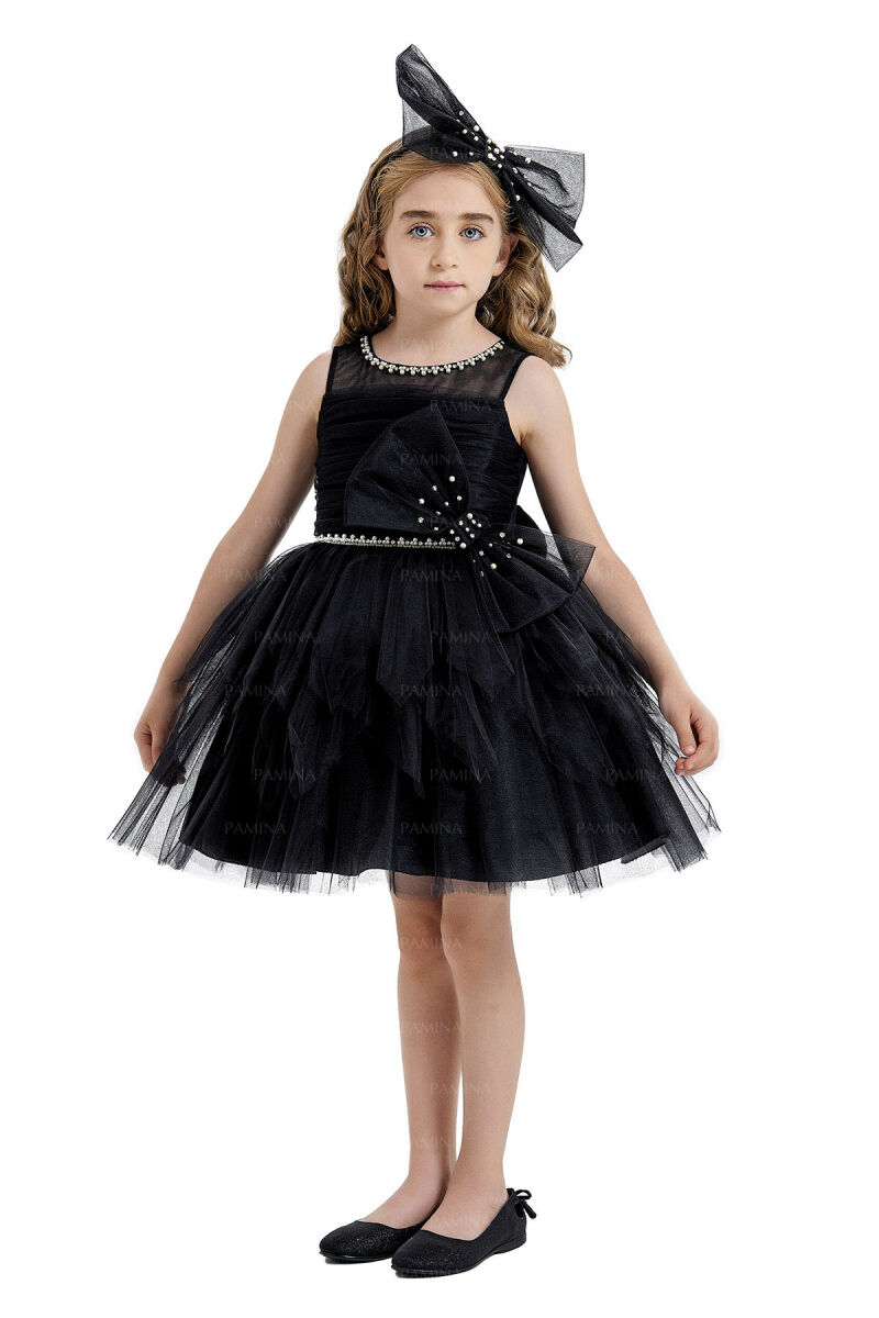 Black Dress with Ballet Skirt 4-8 AGE 33008PR - 2
