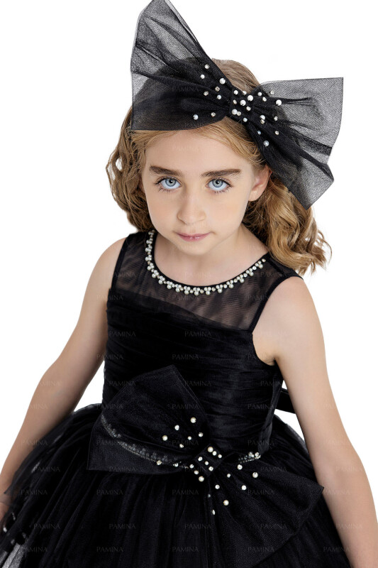 Black Dress with Ballet Skirt 4-8 AGE 33008PR - 4