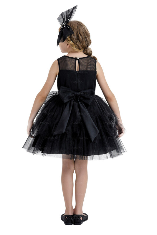 Black Dress with Ballet Skirt 4-8 AGE 33008PR - 5