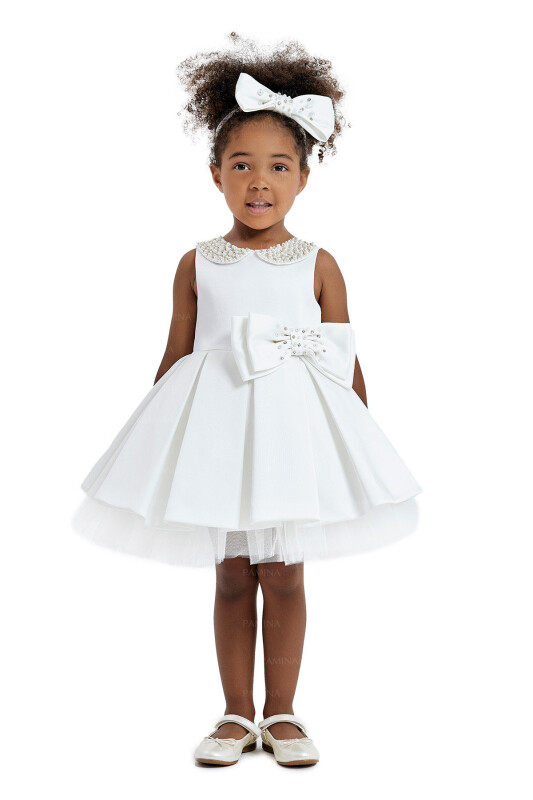 Ecru Baby Collored Satin Dress 6-12-18 MONTH 33120PR 