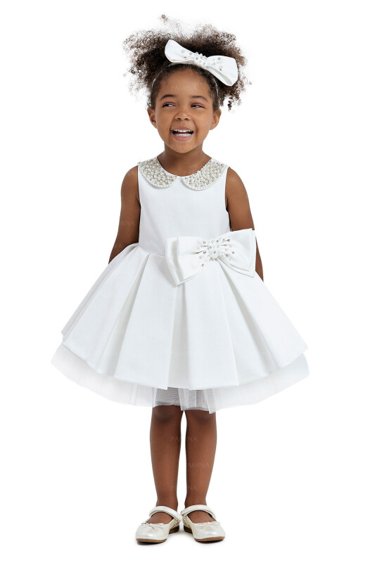 Ecru Baby Collored Satin Dress 6-12-18 MONTH 33120PR - 2
