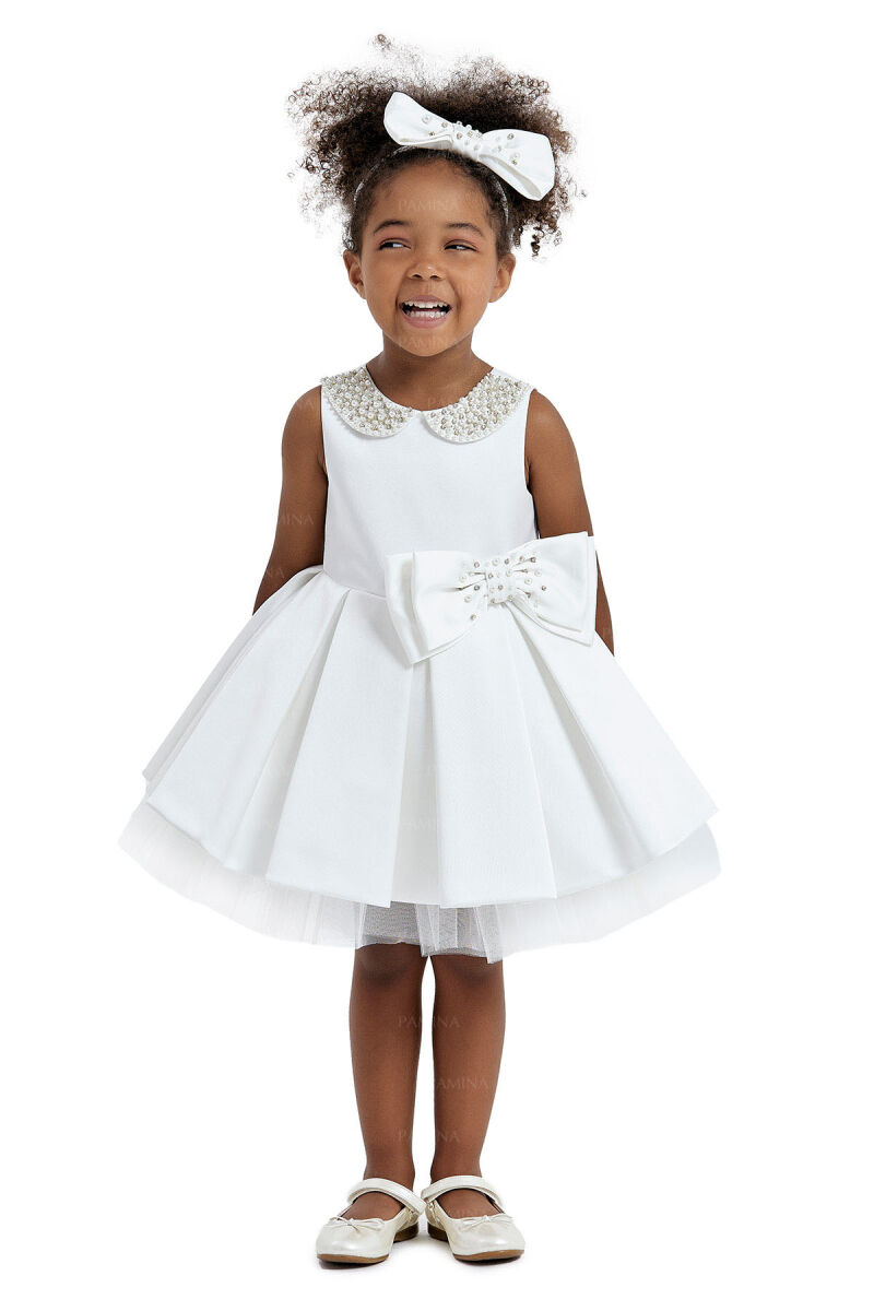 Ecru Baby Collored Satin Dress 6-12-18 MONTH 33120PR - 2