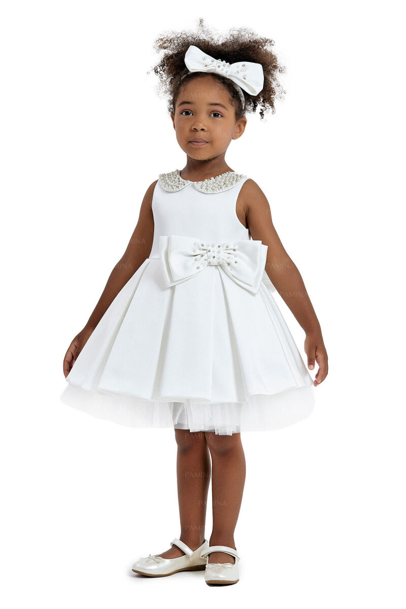 Ecru Baby Collored Satin Dress 6-12-18 MONTH 33120PR - 3