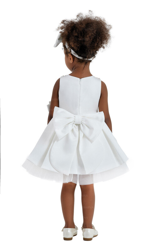 Ecru Baby Collored Satin Dress 6-12-18 MONTH 33120PR - 5