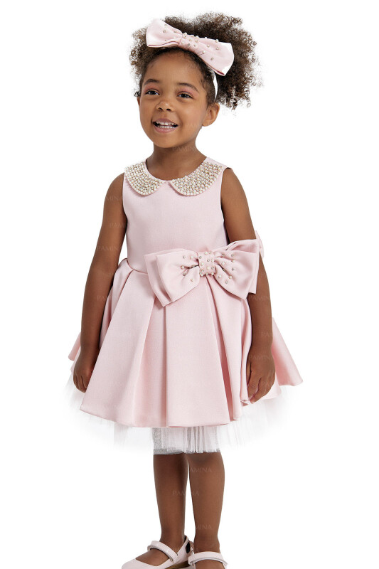 Powder Baby Collored Satin Dress 6-12-18 MONTH 33120PR - 2