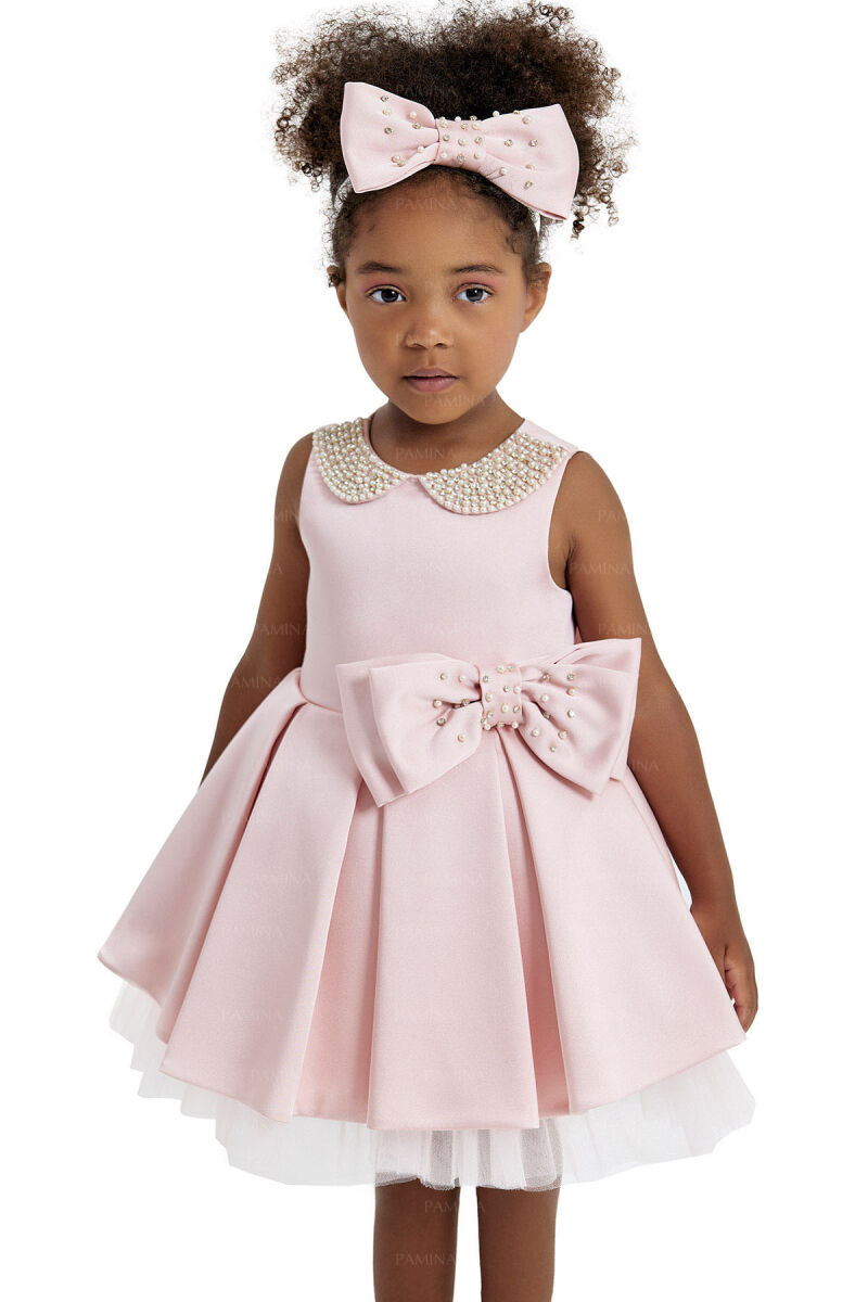 Powder Baby Collored Satin Dress 6-12-18 MONTH 33120PR - 3