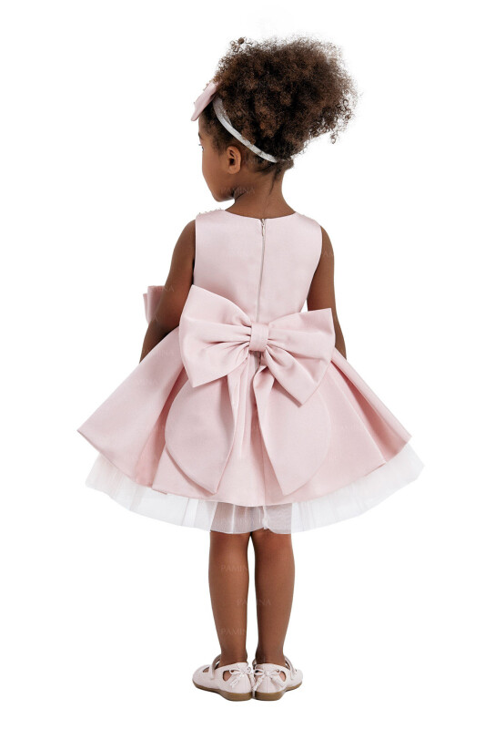 Powder Baby Collored Satin Dress 6-12-18 MONTH 33120PR - 4