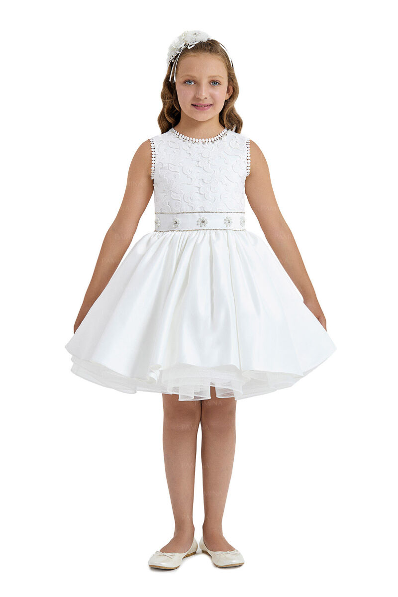 Ecru Laced Dress 8-12 AGE 33154PR - 1
