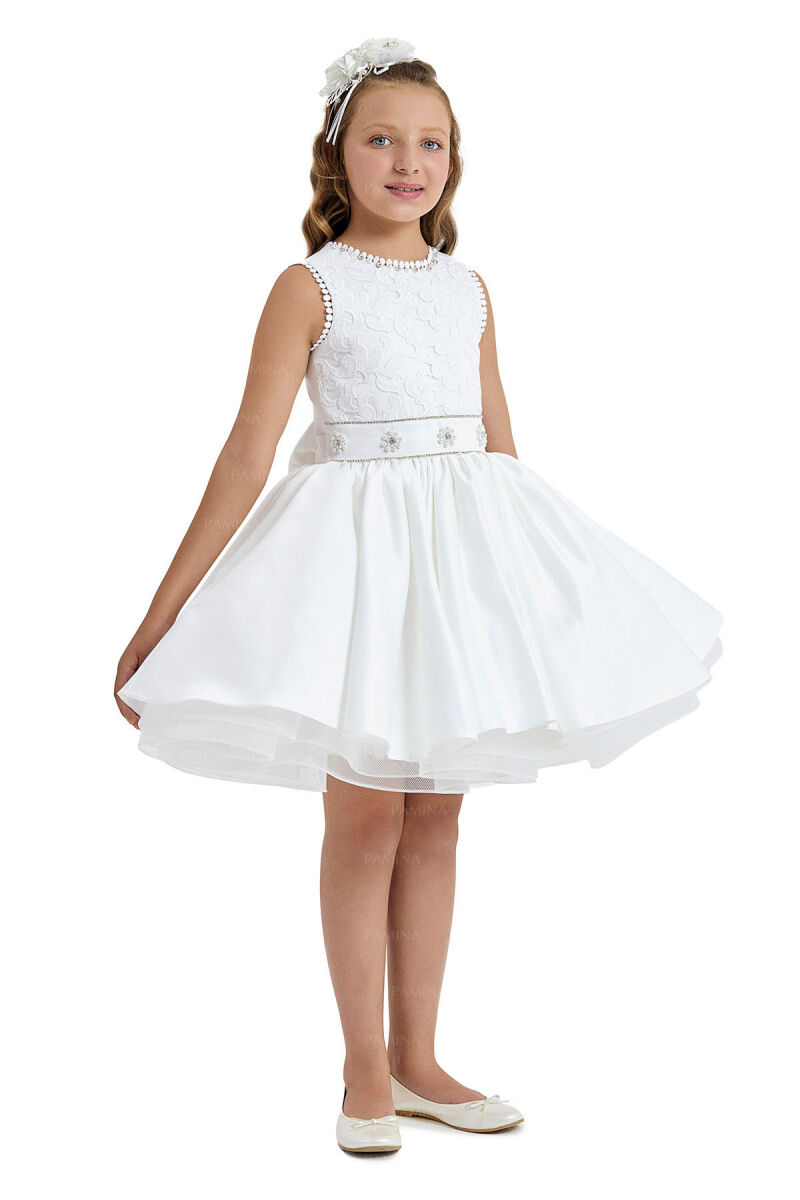 Ecru Laced Dress 8-12 AGE 33154PR - 2