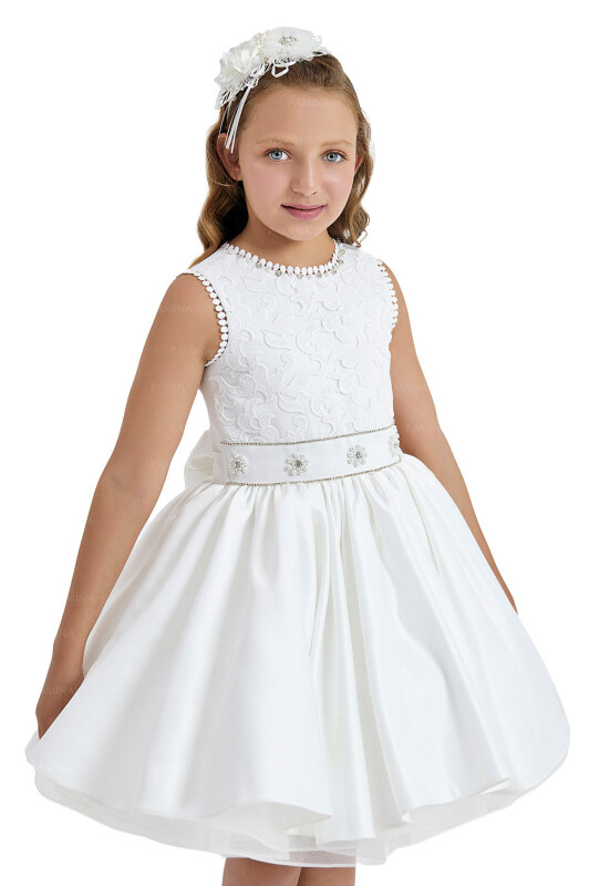 Ecru Laced Dress 8-12 AGE 33154PR - 3