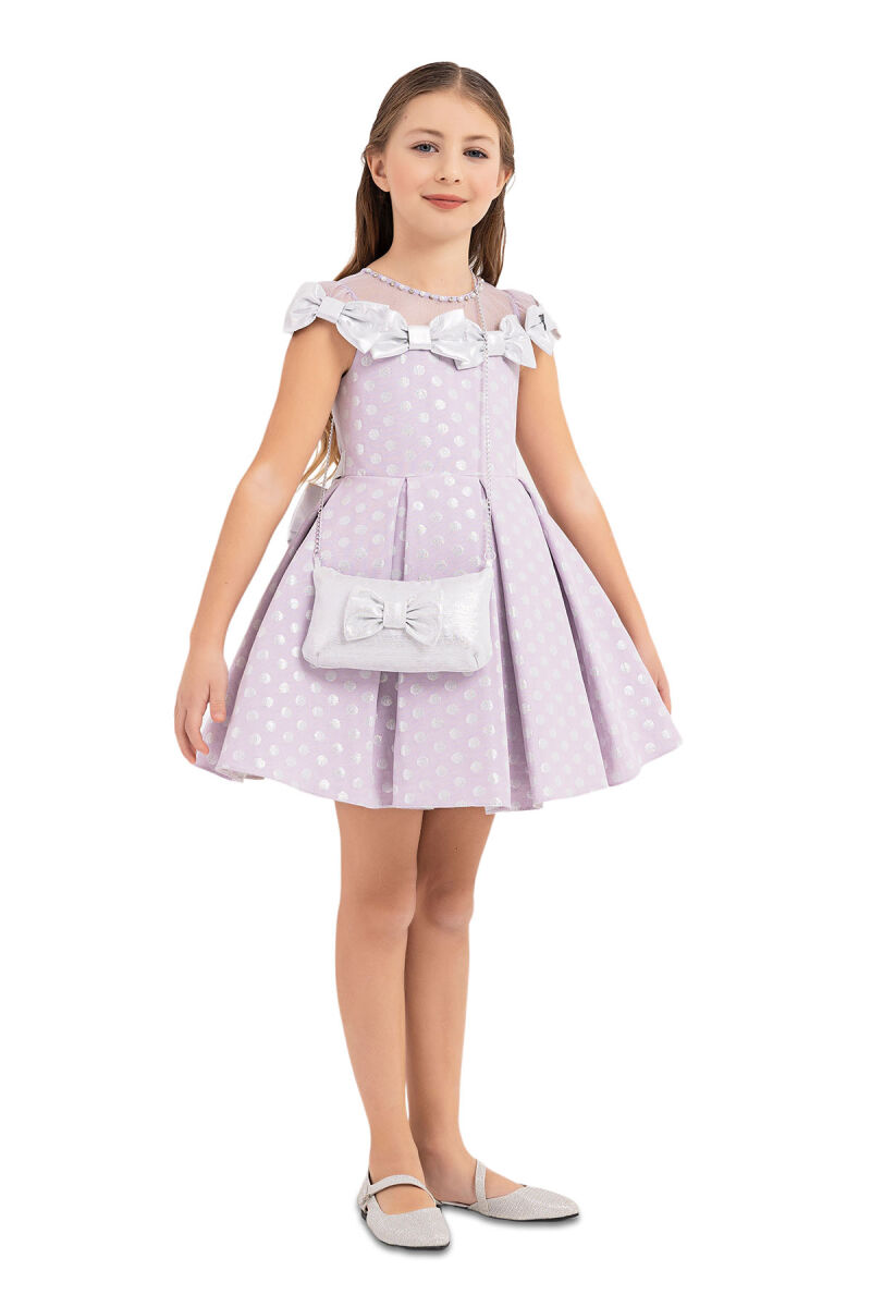 Lilac Spotted dress for girls 4-8 AGE 33175PR - 2